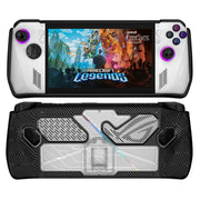 Per ASUS Rog Ally Console di gioco PC + Custodia protettiva in TPU con staffa, PC+TPU  Black+Transparent, PC+TPU White+Transparent
