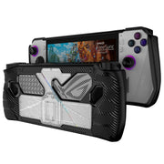 Per ASUS Rog Ally Console di gioco PC + Custodia protettiva in TPU con staffa, PC+TPU  Black+Transparent, PC+TPU White+Transparent