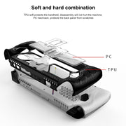 Per ASUS Rog Ally Console di gioco PC + Custodia protettiva in TPU con staffa, PC+TPU  Black+Transparent, PC+TPU White+Transparent