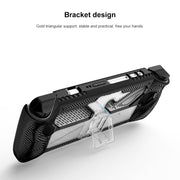 Per ASUS Rog Ally Console di gioco PC + Custodia protettiva in TPU con staffa, PC+TPU  Black+Transparent, PC+TPU White+Transparent