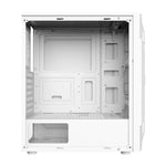 Custodia per computer ATX trasparente laterale in acrilico con posizione a 6 ventole e interfaccia USB 3.0, Black, White