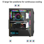 Custodia per computer ATX trasparente laterale in acrilico con posizione a 6 ventole e interfaccia USB 3.0, Black, White