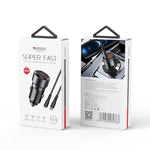 Caricabatteria da auto QC3.0+PD30W Type-C/USB-C+USB Dual Port Quick Charge, Yesido Y54 With 8 Pin To Type-C/USB-C Line, Yesido Y55 With Double Type-C/USB-C Port Line