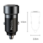 Caricabatteria da auto QC3.0+PD30W Type-C/USB-C+USB Dual Port Quick Charge, Yesido Y54 With 8 Pin To Type-C/USB-C Line, Yesido Y55 With Double Type-C/USB-C Port Line