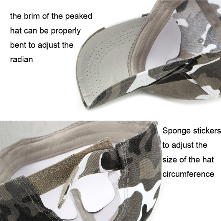 Berretto con lingua d'anatra mimetica da viaggio in montagna all'aperto, Camouflage Army Green, Camouflage Gray, Camouflage Brown