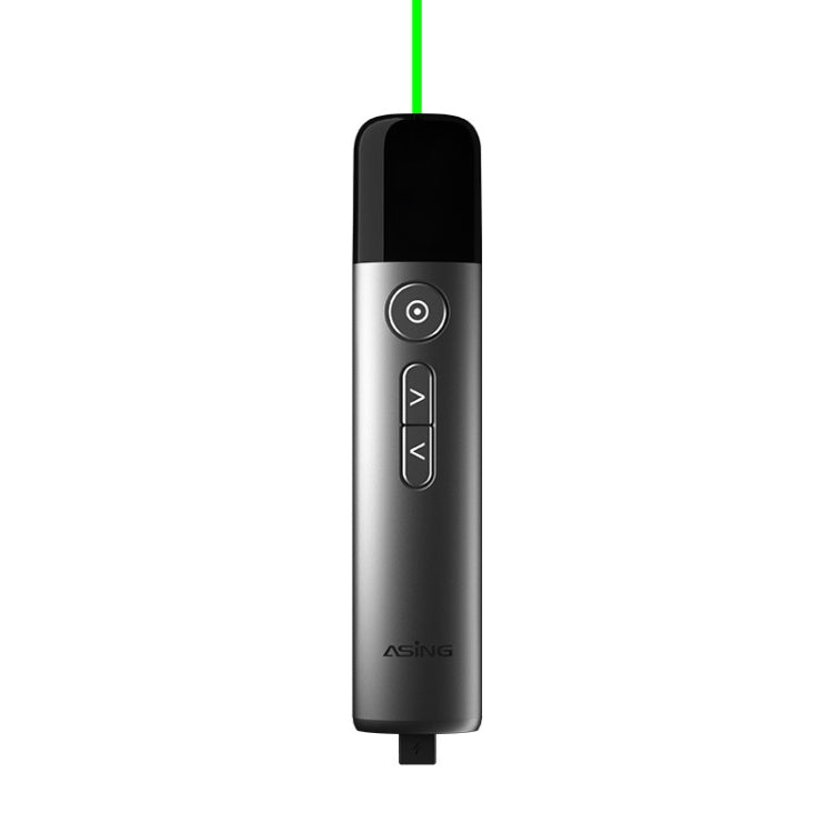 Schermo LCD a LED ASiNG Puntatore laser verde brillante ad alta potenza Istruzioni vocali PPT Presentatore della pagina, A17