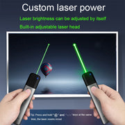 Schermo LCD a LED ASiNG Puntatore laser verde brillante ad alta potenza Istruzioni vocali PPT Presentatore della pagina, A17