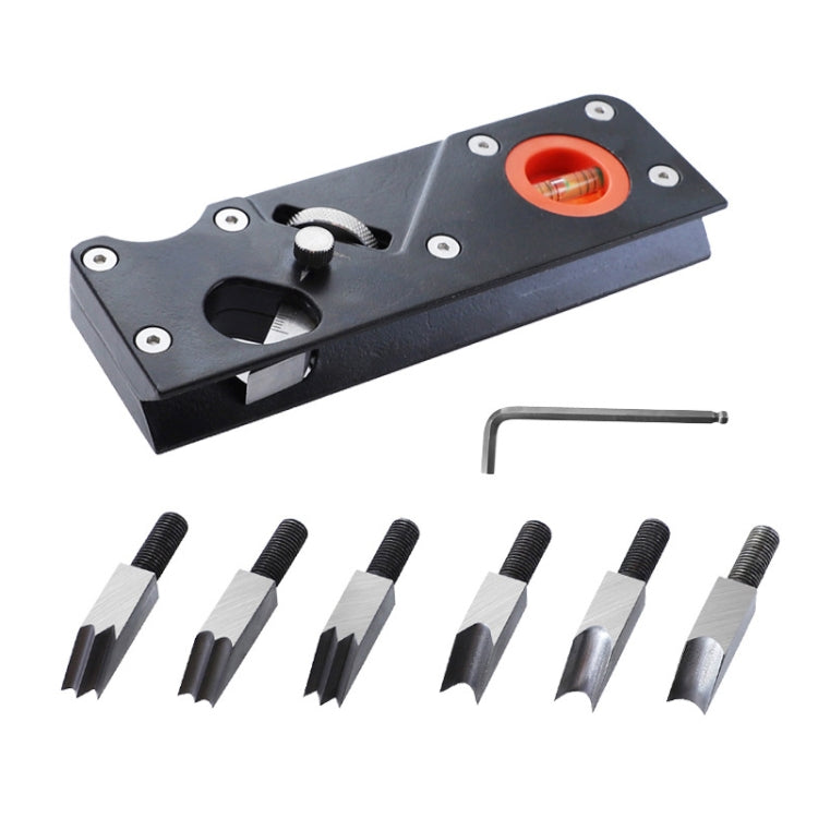 Pialla manuale a profondità regolabile per smussatura multi-angolo per la lavorazione del legno, Black Planer, Red Planer, Black + 6 Blades, Red + 6 Blades