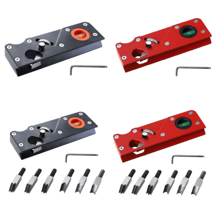 Pialla manuale a profondità regolabile per smussatura multi-angolo per la lavorazione del legno, Black Planer, Red Planer, Black + 6 Blades, Red + 6 Blades
