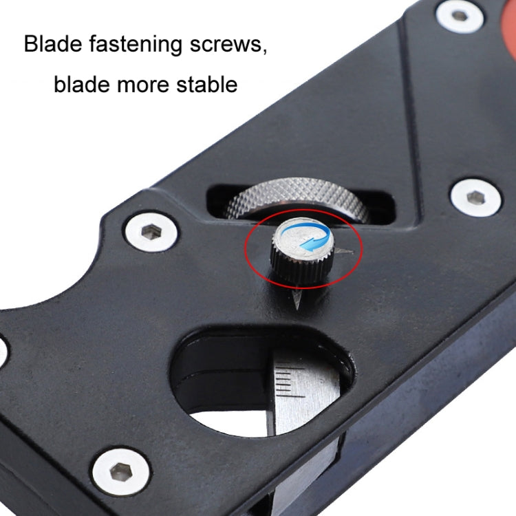Pialla manuale a profondità regolabile per smussatura multi-angolo per la lavorazione del legno, Black Planer, Red Planer, Black + 6 Blades, Red + 6 Blades