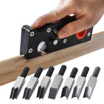 Pialla manuale a profondità regolabile per smussatura multi-angolo per la lavorazione del legno, Black Planer, Red Planer, Black + 6 Blades, Red + 6 Blades