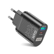 Adattatore per computer a ricarica rapida PD per caricabatterie per telefoni cellulari GaN da 65 W, Black EU Plug, Black UK Plug, Black US Plug, Black AU Plug, Black KR Plug, White EU Plug, White UK Plug, White US Plug, White AU Plug, White KR Plug