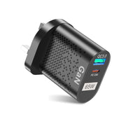 Adattatore per computer a ricarica rapida PD per caricabatterie per telefoni cellulari GaN da 65 W, Black EU Plug, Black UK Plug, Black US Plug, Black AU Plug, Black KR Plug, White EU Plug, White UK Plug, White US Plug, White AU Plug, White KR Plug