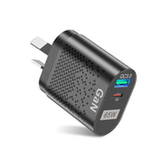 Adattatore per computer a ricarica rapida PD per caricabatterie per telefoni cellulari GaN da 65 W, Black EU Plug, Black UK Plug, Black US Plug, Black AU Plug, Black KR Plug, White EU Plug, White UK Plug, White US Plug, White AU Plug, White KR Plug