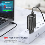 Adattatore ricarica rapida PD 65W con plug EU, UK, US, AU, KR