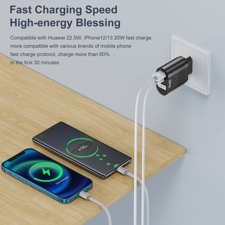 Adattatore ricarica rapida PD 65W con plug EU, UK, US, AU, KR