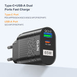 Adattatore ricarica rapida PD 65W con plug EU, UK, US, AU, KR