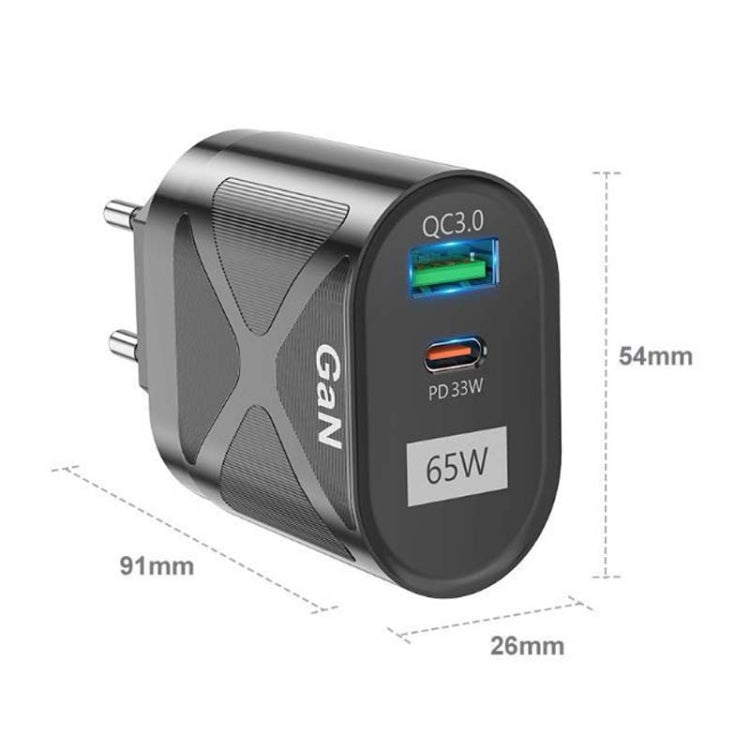 Caricabatterie rapido 65W GAN PD + QC3.0 universale
