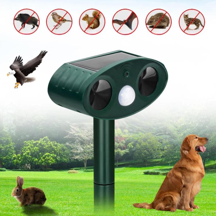 Repellente per animali ad ultrasuoni per esterni, alimentato a energia solare, 708, 708B
