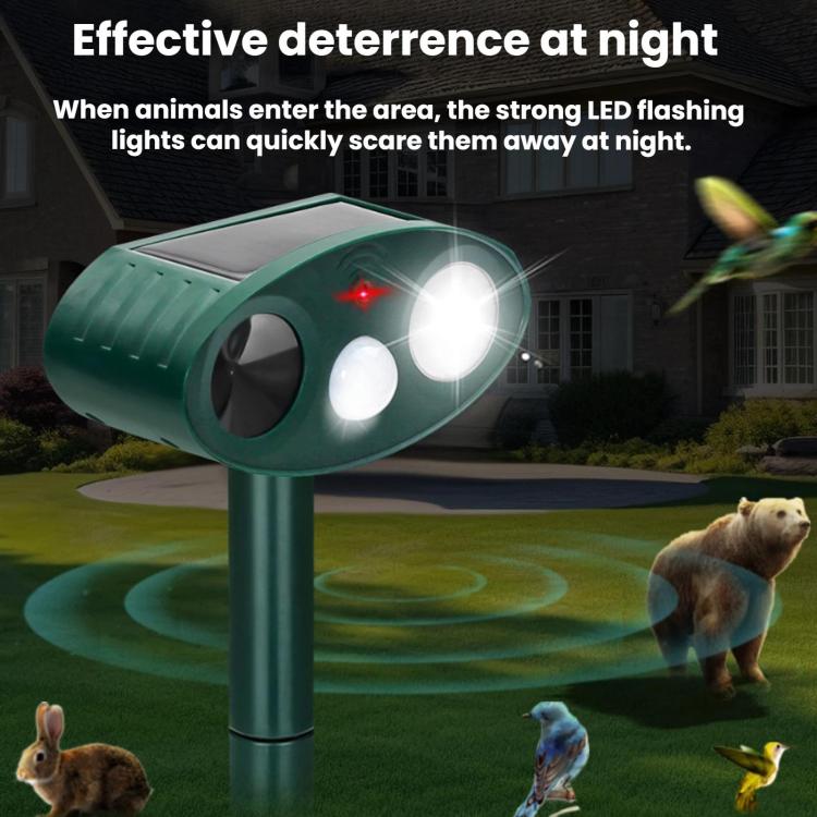 Repellente per animali ad ultrasuoni per esterni, alimentato a energia solare, 708, 708B