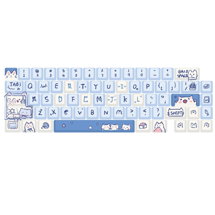 68 tasti Copritasti personalizzati PBT Heat Rise a 5 lati, 66 Keys Blue, 66 Keys Pink, 66 Keys Green