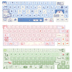 68 tasti Copritasti personalizzati PBT Heat Rise a 5 lati, 66 Keys Blue, 66 Keys Pink, 66 Keys Green