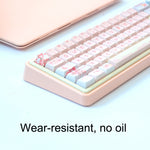 68 tasti Copritasti personalizzati PBT Heat Rise a 5 lati, 66 Keys Blue, 66 Keys Pink, 66 Keys Green