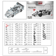 Assemblaggio in metallo Modello di auto Intelligenza Assemblaggio fatto a mano Toy Building Block, Racing Car