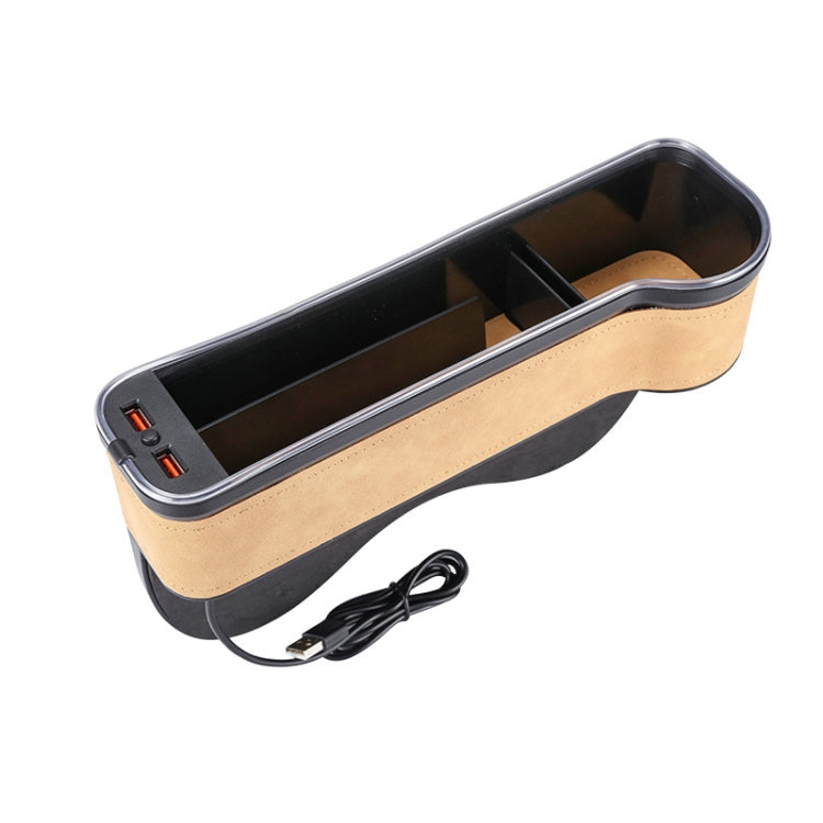 Car Central Control Seat Gap Storage Box con doppia luce ambientale USB, Suede Wine Red Principal Driver, Suede Wine Red Co-pilot, Suede Coffee Principal Driver, Suede Coffee Co-pilot, Suede Black Principal Driver, Suede Black Co-pilot                 ...
