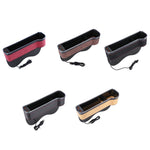Car Central Control Seat Gap Storage Box con doppia luce ambientale USB, Suede Wine Red Principal Driver, Suede Wine Red Co-pilot, Suede Coffee Principal Driver, Suede Coffee Co-pilot, Suede Black Principal Driver, Suede Black Co-pilot                 ...