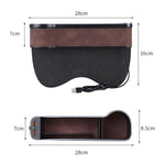 Car Central Control Seat Gap Storage Box con doppia luce ambientale USB, Suede Wine Red Principal Driver, Suede Wine Red Co-pilot, Suede Coffee Principal Driver, Suede Coffee Co-pilot, Suede Black Principal Driver, Suede Black Co-pilot                 ...