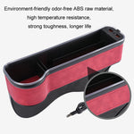 Car Central Control Seat Gap Storage Box con doppia luce ambientale USB, Suede Wine Red Principal Driver, Suede Wine Red Co-pilot, Suede Coffee Principal Driver, Suede Coffee Co-pilot, Suede Black Principal Driver, Suede Black Co-pilot                 ...