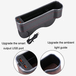Car Central Control Seat Gap Storage Box con doppia luce ambientale USB, Suede Wine Red Principal Driver, Suede Wine Red Co-pilot, Suede Coffee Principal Driver, Suede Coffee Co-pilot, Suede Black Principal Driver, Suede Black Co-pilot                 ...