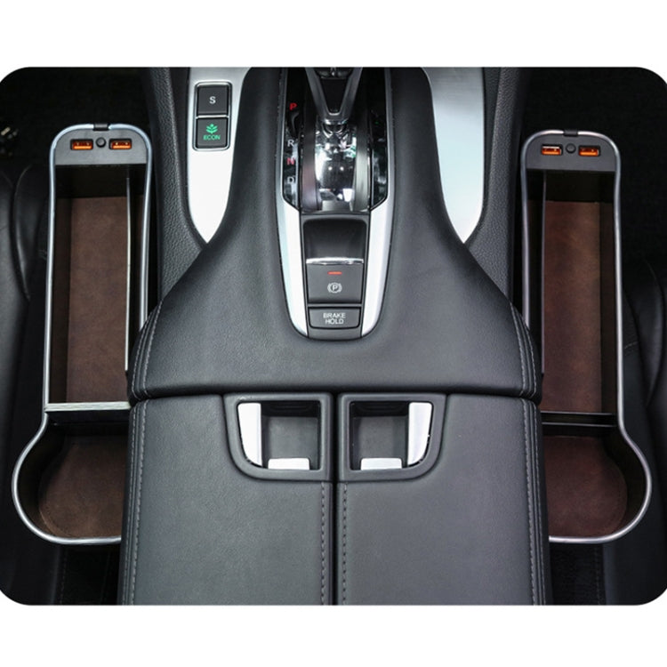 Car Central Control Seat Gap Storage Box con doppia luce ambientale USB, Suede Wine Red Principal Driver, Suede Wine Red Co-pilot, Suede Coffee Principal Driver, Suede Coffee Co-pilot, Suede Black Principal Driver, Suede Black Co-pilot                 ...