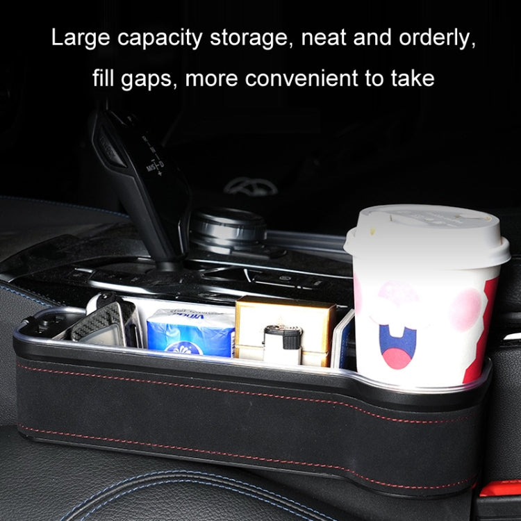 Car Central Control Seat Gap Storage Box con doppia luce ambientale USB, Suede Wine Red Principal Driver, Suede Wine Red Co-pilot, Suede Coffee Principal Driver, Suede Coffee Co-pilot, Suede Black Principal Driver, Suede Black Co-pilot                 ...