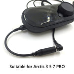Per SteelSeries Arctis 3 5 7 Pro Cavo adattatore per scheda audio per cuffie Cavo audio, ZS0219 A Black, ZS0219 B Black