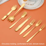 Strumenti per la cottura della torta del dolce della forchetta del coltello della torta della luna dell'acciaio inossidabile, 14pcs/set Gold
