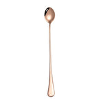 Cucchiaio per mescolare bevande ghiacciate con manico lungo in acciaio inossidabile 2 pezzi 304, Stainless Steel Color, Titanium Gold, Rose Gold, Colorful, Titanium Black