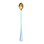 Cucchiaio per mescolare bevande ghiacciate con manico lungo in acciaio inossidabile 2 pezzi 304, Stainless Steel Color, Titanium Gold, Rose Gold, Colorful, Titanium Black