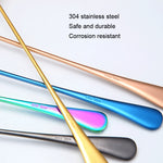 Cucchiaio per mescolare bevande ghiacciate con manico lungo in acciaio inossidabile 2 pezzi 304, Stainless Steel Color, Titanium Gold, Rose Gold, Colorful, Titanium Black