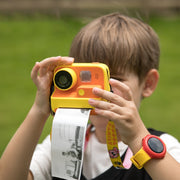 Fotocamera a stampa istantanea per bambini 4800 W Pixel Schermo da 2 pollici Fotocamera fotografica a doppio obiettivo, K27 Pink, K27 Yellow