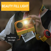 Fotocamera a stampa istantanea per bambini 4800 W Pixel Schermo da 2 pollici Fotocamera fotografica a doppio obiettivo, K27 Pink, K27 Yellow