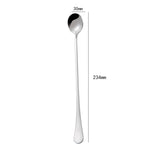 2 cucchiaini rotondi addensati con manico lungo in acciaio inossidabile 304 Cucchiaio per mescolare bevande ghiacciate per caffè, Stainless Steel Color, Titanium Gold, Rose Gold, Titanium Black