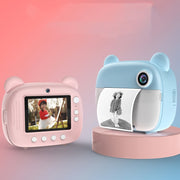 Fotocamera a stampa istantanea per bambini Fotocamera fotografica a doppio obiettivo con schermo IPS da 2,4 pollici 1080P