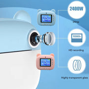 Fotocamera a stampa istantanea per bambini Fotocamera fotografica a doppio obiettivo con schermo IPS da 2,4 pollici 1080P