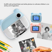 Fotocamera a stampa istantanea per bambini Fotocamera fotografica a doppio obiettivo con schermo IPS da 2,4 pollici 1080P