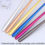 5pcs 15cm Cucchiaio in acciaio inossidabile 304 Cucchiaio a testa quadrata per caffè Cucchiaio a manico lungo, Stainless Steel Color, Titanium Gold, Rose Gold, Titanium Black, Blue, Purple
