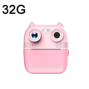 Fotocamera a stampa istantanea 1080P Schermo IPS da 2,8 pollici Fotocamera per bambini a doppia lente anteriore e posteriore, Pink, Yellow, Blue, Pink+32G Card, Yellow+32G Card, Blue+32G Card