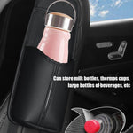 Borsa da appendere per riporre la tazza dell'acqua in tessuto multifunzionale in pelle per seggiolino auto
