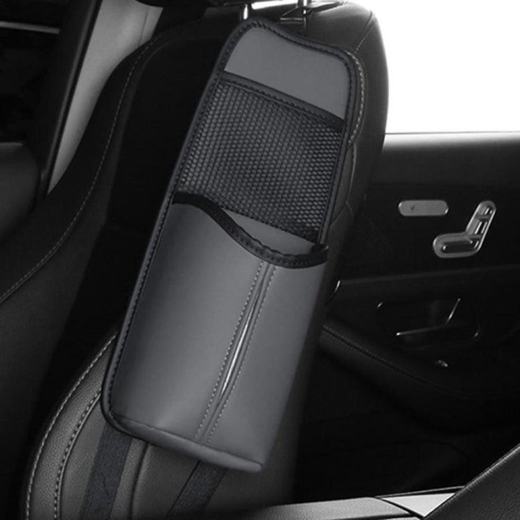 Borsa da appendere per riporre la tazza dell'acqua in tessuto multifunzionale in pelle per seggiolino auto